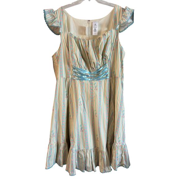 NWT Disney Shop Women’s Pinocchio Dress Floral Fit Flare Pinup Peasant 3X - Picture 1 of 7